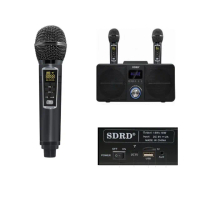 【SDRD】行動KTV SD-309雙人合唱藍牙音箱 可消音 藍芽喇叭 無線麥克風(附防噴套+充電頭+氣氛燈+限量外出袋)
