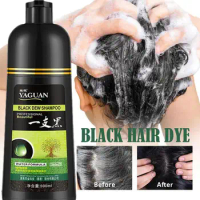 Black Hair Dye Shampoo Natural Herbal Hair Dye Shampoo 3 In 1 Hair Color Shampoo For Gary Hair Dark Brown Black Women &amp; Men X9m9
