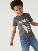 เสื้อยืดเด็กเล็กผู้ชาย แขนสั้น Pure Cotton NASA สีหลากสี