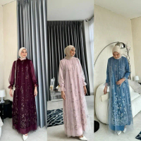 BEST SELLER !! REVINA DRESS MIX TILLE GARDEN DRESS KONDANGAN DRESS PESTA DRESS BRIDESMAID DRESS SERA