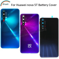 Back Cover for Huawei Nova 5T Glass Back housing Replacement Repair Parts For Huawei Nova 5T Rear Door with Camera Lens