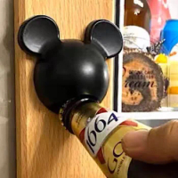 Mickey Cute Refrigerator Sticker Beer Magnetic Bottle Opener Cartoon Solid Wood Refrigerator Creative Wine Driver