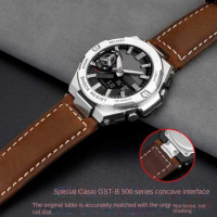 New Vintage Leather Watchband For Casio G-SHOCK Steel Heart GST-B500 GST-B500D/AD Series Retro Watch Strap Bracelet with Tools