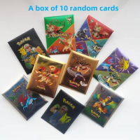 2023 NEW A Box of 10Pcs Pokemon Cards Gold Foil Card Gold Vmax Vstar V Energy Card Charizard Pikachu Rare Series Battle Coach
