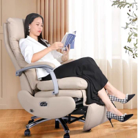 Office chair Ergonomics can lie flat boss chair electric massage computer chair cowhide chair