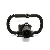 folding O Shaped Holder Grip Video Handheld Stabilizer for DSLR DV Gopro Nikon Canon Sony Camera and Light Portable Steadicam