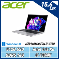  ACER Swift GO SFG14-71-513W 銀(i5-13500H/16G/512G)