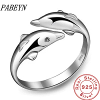 S925 Sterling Silver Ring Cute Dolphin Ring For Girls Fashion Jewelry Gifts