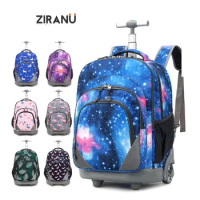 KIds 18 inch School Rolling backpack bag Children School Trolley backpack with wheels Wheeled Backpack Roller Bag with Wheels
