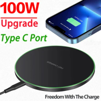 100W Wireless Charging Pad for iPhone 14/13 Pro/13 Mini/13 Pro Max/SE 2022/12/SE 2020/11/X/8,Samsung Galaxy S22/S21,AirPods Pro