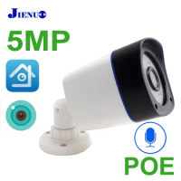 JIENUO 5MP HD POE IP Camera Audio Night Vision Infrared Outdoor Waterproof Cctv Security Video Surveillance IPCam HD Home Camera