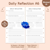 Gocreation17 Kertas isi Binder Planner Daily Reflection Simple Minimalis A6 Notes Paper