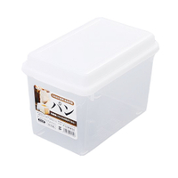 小禮堂 精工SANADA 日製 透明 吐司收納盒 保鮮盒 麵包盒 3.4L (白蓋) 4973430-017046