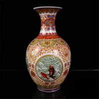 Chinese Jingdezhen Porcelain Pastel Fish And Algae Design Wax Gourd Vase Decoration Vase Porcelain Vase Home Decoration Gift