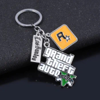 Fashion Jewelry PS4 GTA 5 Keychain Grand Theft Auto V Keyring car pendant Accessories