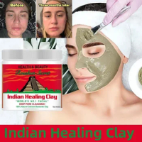 Indian Healing Clay Deep Pore Cleansing Facial Mask Moisturizing Oil Control Acne Treatment Mask Powder for Face Women Skin Care
