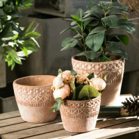 Flower Pot Cement Retro Desktop Fashion Ornament Horticultural Potted Plant Craft Succulent Flower Pot