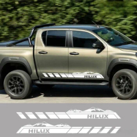 Pickup Door Side Stripes Sticker for Toyota Hilux Vigo Revo Truck Graphics Mountain Decor Covers Car