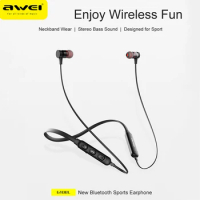 Awei Bluetooth Earphones Earphone Waterproof Earplugs HIFI Sound Magnetic Neckband Headset Sports Headphone Earbuds with Mic