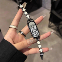 Metal Strap for Xiaomi Band 9/8 Straps Jam Mi band 8 dan Mi band 9 Wanita Manik Four-leaf Clover Pet