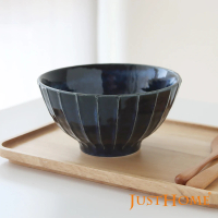 【Just Home】日本製職線系列6.2吋陶瓷麵碗700ml 滄海藍(日本製瓷器 麵碗 拉麵碗)