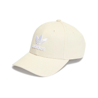 【adidas 愛迪達】棒球帽 TREFOIL 黃 白 可調式帽圍 刺繡 三葉草 老帽 帽子 愛迪達(IS4624)