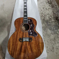 free shipping 43 inches jumbo koa acoustic guitar ebony fretboard acoustic electric guitars soundhole pickups 43 inches