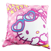 小禮堂 Hello Kitty 抱枕 靠墊 午睡枕 枕頭 方形絨毛 (桃 墨鏡)