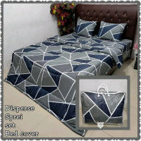 Bedcover Set Motif Abstrak Ukuran 180 × 200 Bahan Katun Disperse Halus Cocok untuk Semua Usia dengan