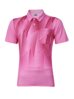 เสื้อคอปกพิมพ์ลายด้านหน้า(012294) สีชมพู