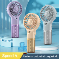 New Handheld Mini Air Conditioner USB Rechargeable Portable Humidifying Fan Low Noise Home Office With Spray Small Fan