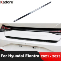 For Hyundai Elantra Avante 2021 2022 2023 Carbon Fiber Rear Trunk Lid Cover Trim Tailgate Lip Boot Molding Strip Car Accessories