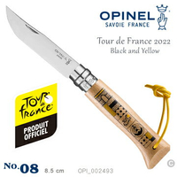 【【蘋果戶外】】OPINEL OPI 002493 法國不銹鋼折刀 No.08 Tour de France 2022環法自由車賽 黑與黃