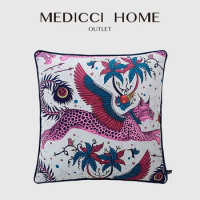 Medicci Home Lynx Luxury Velvet Cushion Cover Enchanting African Wildlife Decorative Pillow Case 30x50cm 45x45cm 50x50cm 60x60cm