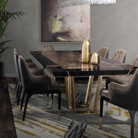 meja makan elegant mewah marmer luxury 8 kursi dining table set modern marble top dining table for sale