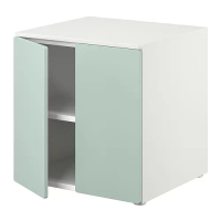 SMÅSTAD/PLATSA 收納櫃, 白色 淺綠色/附層板, 60x57x63 公分