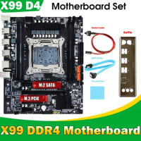 NEW-X99 Motherboard+Baffle+SATA Cable+Switch Cable+Thermal Pad LGA2011-3 DDR4 Support 4X32G For E5-2678 V3 E5 2676 V3 CPU