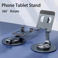 360° Rotate Metal Desk Mobile Phone Holder Stand For iPhone iPad Xiaomi Adjustable Desktop Tablet Holderl Table Cell Phone Stand