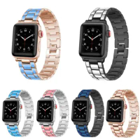 For Apple Watch Ultra 49mm Colorful Stainless Steel Metal Band Replacement Bracelet SE Series 8 7 6 5 4 3 2 1 45mm 41mm