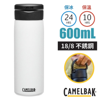 CAMELBAK Fit Cap 18/8不鏽鋼完美不鏽鋼保溫瓶(保冰)600ml.運動水壺.水瓶_經典白