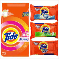 【Tide】洗衣粉-含Downy(2.25kg*1)+【Tide】潔淨洗衣皂-四款(125g*12)