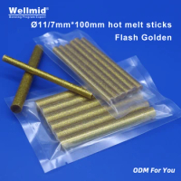 7mm 11mm×100mm Flash Golden Eure Hot Melt Glue Sticks For Heat Pistol Gun Adhesive Araldite DIY Tools Repair Alloy Accessories