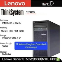 SERVER LENOVO ST50 V2 THINKSYSTEM E2324G 8GB HDD 1TB ST50v2 7D8JA00WAP 16G/1TB HDD