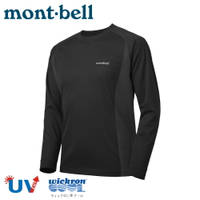 【Mont-Bell 日本 男 COOL L/S 排汗長袖T恤《黑》】1114629/長袖排汗衣/排汗T恤/薄長袖