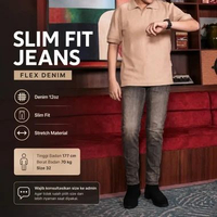 Weird Jeans - Fargo Grey - Celana Jeans Panjang Pria Slimfit Strech polos Fargo Grey,36