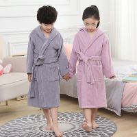 XIG Jubah Mandi Ho Kapas Murni Musim Luruh dan Musim Sejuk Bahan Tuala Tebal Baju Tidur Bertudung Panjang Anak-Anak Ibu Bapa-Anak Lelaki Wanita Penyerap Baju Mandi R2023