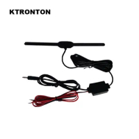 Car Analog TV Antenna with Amplifier Booster, DC 3.5 Connector for RV Truck Car Radio Player and Auto Analog TV Receiver Box