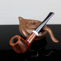 Top Grade Briar Wood Pipe Handmade Straight Smoking Tobacco Pipe Briar Smoking Pipe 9mm Filter Briar Pipe