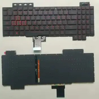 New Thai Keyboard For Asus FX504 FX504gd FX504ge FX504gm TI คีย์บอร์ด Keyboard Red Color With Backlit No Frame