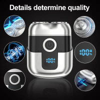 Rechargeable Electric Shaver for Men - Magnetic Detachable Head, Mini Portable, Waterproof Design fo